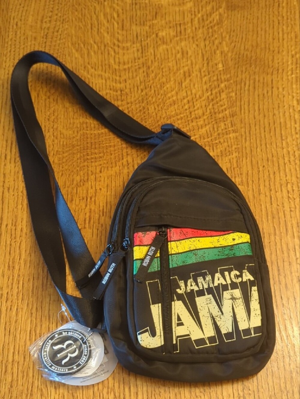 Robin Ruth │Jamaica │ Black One Strap Sling Bag │New with Tags │Adjustable Strap